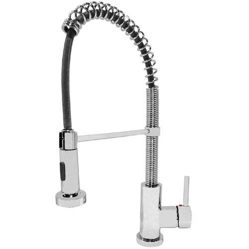 JTP Kitchen Spring Kitchen Tap With Pull Out Spray (Chrome).