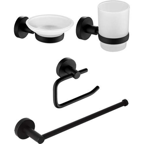 JTP Vos Bathroom Accessories Pack 10 (Matt Black).