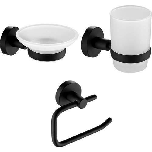 JTP Vos Bathroom Accessories Pack 8 (Matt Black).