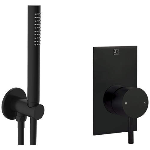 JTP Vos Manual Shower Valve With Shower Kit (Matt Black).