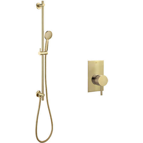 JTP Vos Manual Shower Valve With Slide Rail Kit (Brushed Brass).