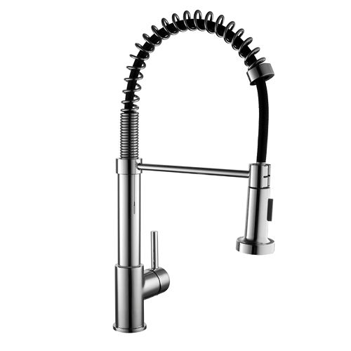 Kartell Kitchen Sink Mixer Tap With Pull Out Spray (Chrome).