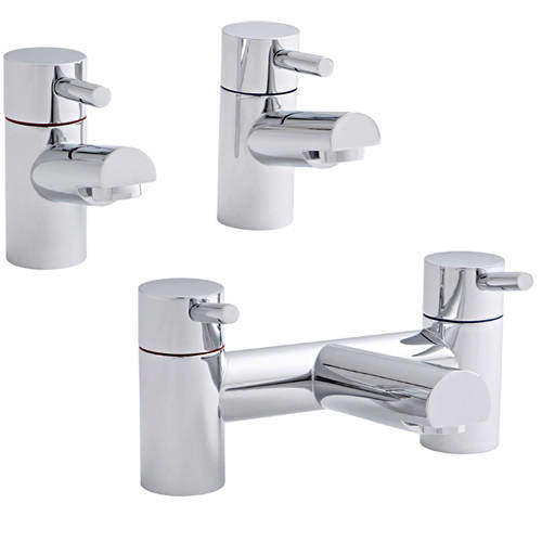 Kartell Plan Basin & Bath Filler Tap Pack (Chrome).