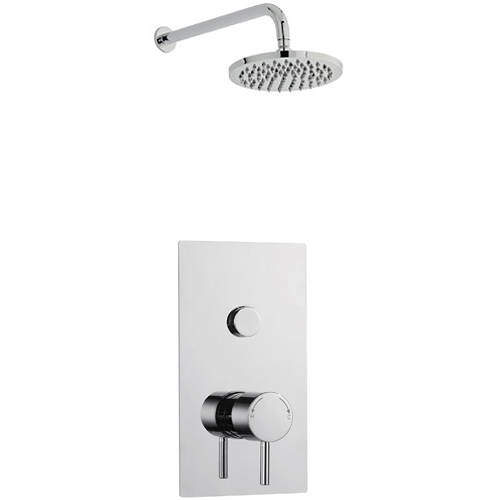 Kartell Plan Push Shower Valve, Round Head & Wall Mounting Arm (Option 9).