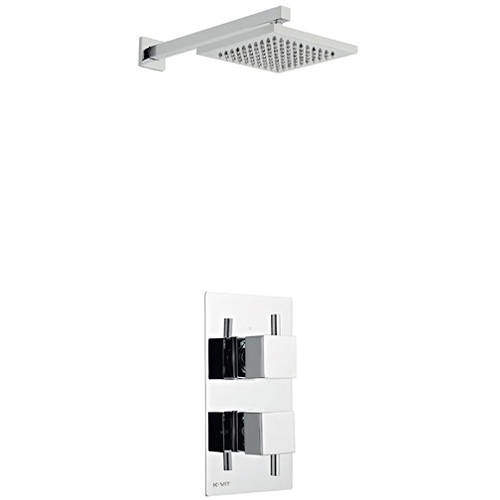 Kartell Pure Shower Valve, Square Head & Wall Mounting Arm (Option 2).