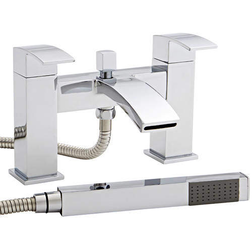 Kartell Flair Bath Shower Mixer Tap With Kit (Chrome).