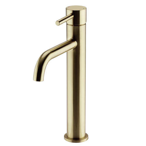 Kartell Ottone Tall Basin Mixer Tap (Brushed Brass).