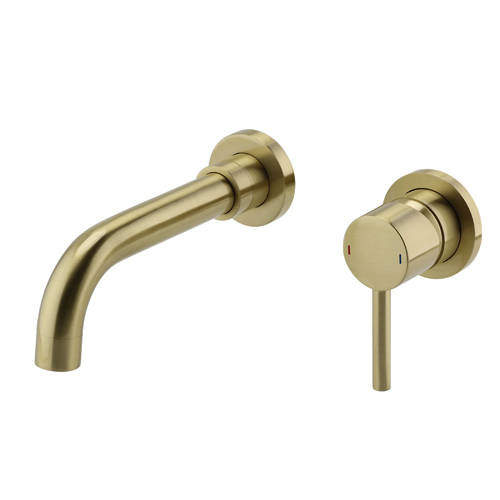 Kartell Ottone Wall Mounted Basin Mixer Tap (Brushed Brass).