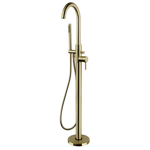 Kartell Ottone Freestanding Bath Shower Mixer Tap With Kit (B Brass).