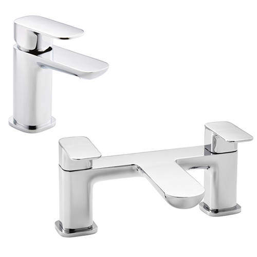 Kartell Visage Basin & Bath Filler Tap Pack (Chrome).