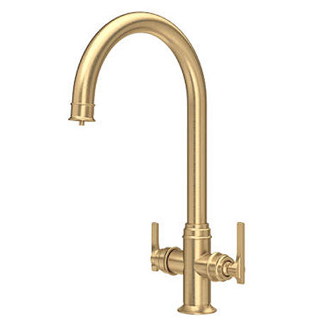 Perrin & Rowe Southbank 3-in-1 Instant Hot Water Kitchen Tap (Satin Brass).