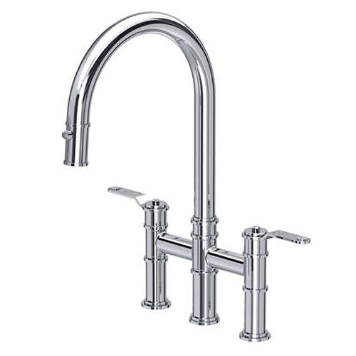 Perrin & Rowe Armstrong Kitchen Tap With Lever Handles & Rinser (Chrome).