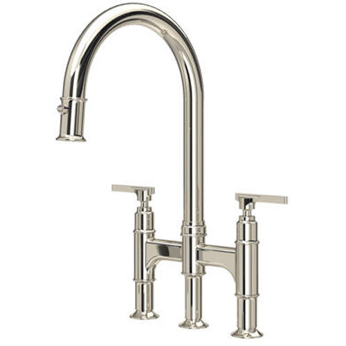 Perrin & Rowe Southbank Kitchen Tap With Lever Handles & Rinser (Nickel).