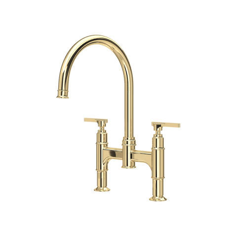 Perrin & Rowe Southbank Kitchen Tap With Lever Handles (Polished Brass).