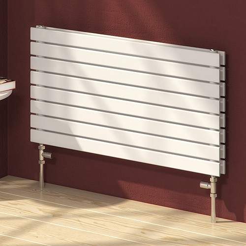 Reina Radiators Rione Horizontal Double Radiator (White). 800x550mm.