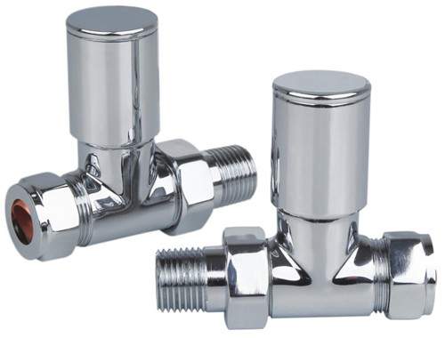 Reina Radiators Portland Straight Radiator Valves (Chrome).