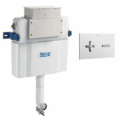 Roca Frames Low Height Concealed Cistern & PL6 Dual Flush Panel (Chrome).