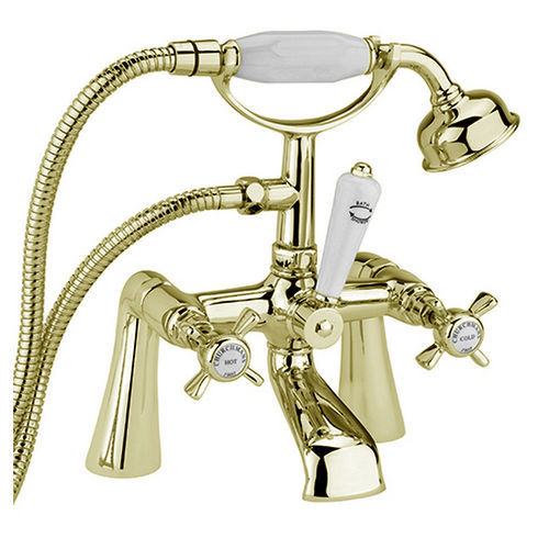 Sagittarius Churchmans Bath Shower Mixer Tap With Kit (Gold).