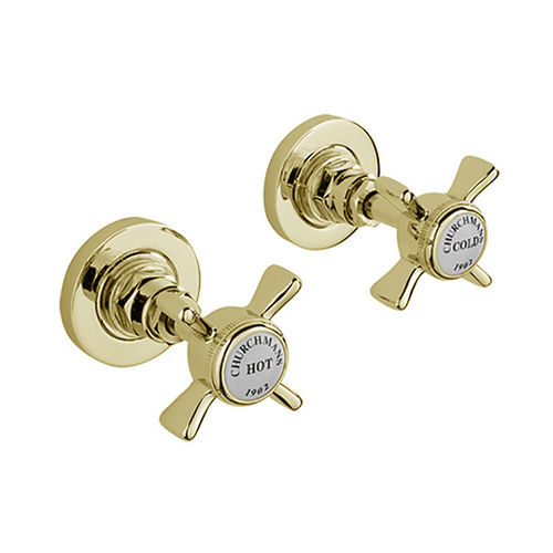 Sagittarius Churchmans Concealed Wall Mounted Side Valves (Gold).