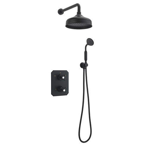 Tre Mercati Allora Thermostatic Shower Kit With Diverter (Matt Black).