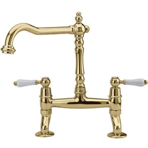 Tre Mercati Kitchen Little Venice Bridge Kitchen Tap (Antique Gold).