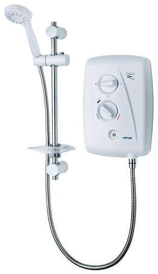 Triton Showers T80Z Fast Fit Electric Shower, 10.5kW (White & Chrome).