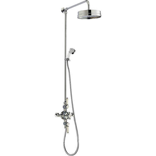 Nuie Traditional Triple Thermostatic Shower Valve & Rigid Riser Set.