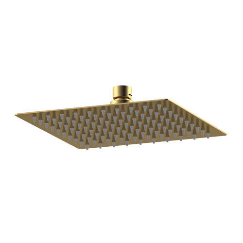 Nuie Showers Square Shower Head 200x200mm (Brushed Brass).