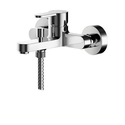 Nuie Arvan Wall Mounted Bath Shower Mixer Tap With Kit (Chrome).