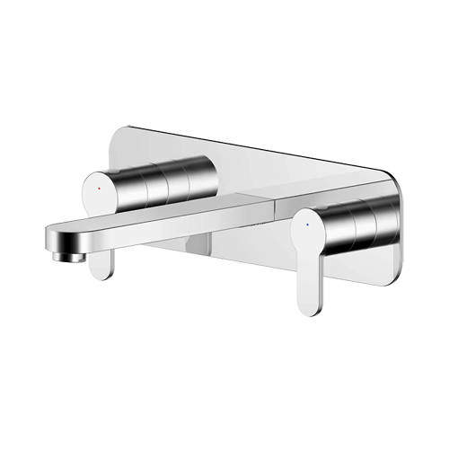 Nuie Arvan Wall Mounted Basin Mixer Tap With Blackplate (Chrome).