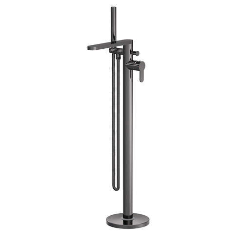 Nuie Arvan Floor Standing Bath Shower Mixer Tap (Brushed Gun Metal).