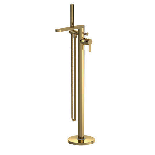 Nuie Arvan Floor Standing Bath Shower Mixer Tap (Brushed Brass).