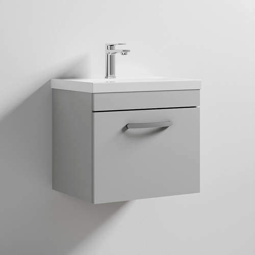 Nuie Furniture Wall Vanity Unit With 1 x Drawer & Basin 500mm (Grey Mist).