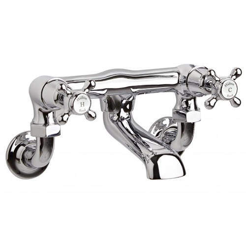 Hudson Reed Topaz Wall Mounted Bath Filler Tap (White & Chrome).