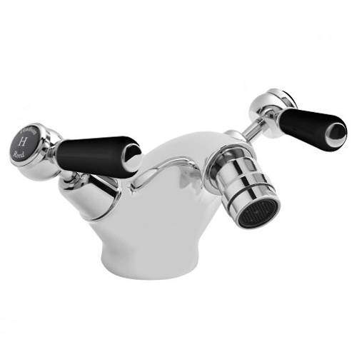 Hudson Reed Topaz Bidet Mixer Tap With Lever Handles (Black & Chrome).