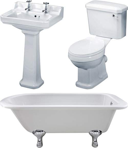 Hudson Reed Suites Barnsbury 1700mm Single Ended Bath With Toilet & Basin.