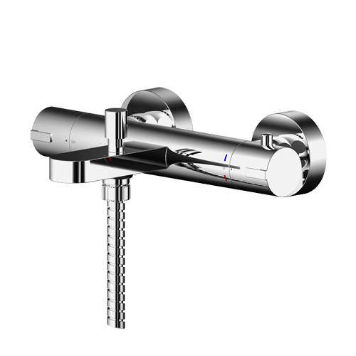 Nuie Binsey Wall Mounted Thermostatic Bath Shower Mixer Tap (Chrome).