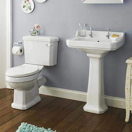 Old London Richmond Traditional Suite, Toilet, 500mm Basin & Ped (2TH).
