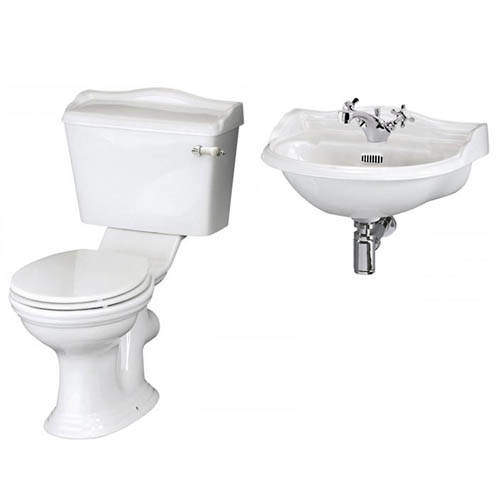 Old London Chancery Toilet & Wall Mounted Basin With 1 Tap Hole (500mm).