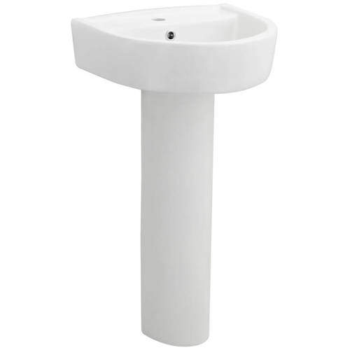 Hudson Reed Ceramics Luna Basin & Full Pedestal 530mm.