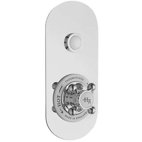 Hudson Reed Topaz Push Button Shower Valve With 1 Outlet (White & Chrome).