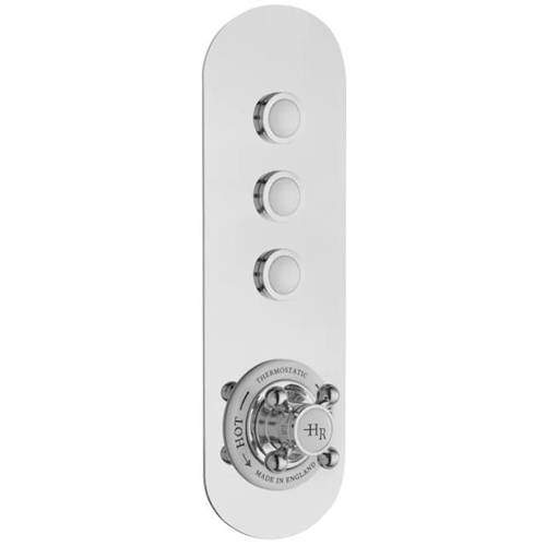 Hudson Reed Topaz Push Button Shower Valve With 3 Outlets (White & Chrome).