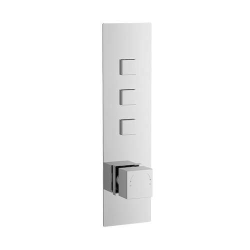 Nuie Showers Concealed Push Button Shower Valve (3 Outlets, Chrome).