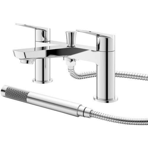 HR Drift Bath Shower Mixer Tap With Kit (Chrome).