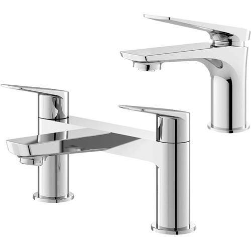 HR Drift Mono Basin & Bath Filler Tap Pack (Chrome).