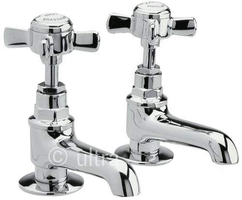 Long Nose Basin taps Pair Chrome Nuie Beaumont U I321XE