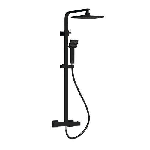 Nuie Showers Thermostatic Bar Shower Valve With Kit (Matt Black).