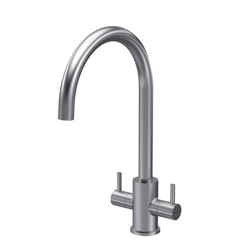 Nuie Lachen Mono Kitchen Tap With Dual Handles (Brushed Nickel).