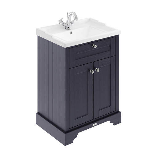 Old London Furniture Vanity Unit With Basins 600mm (Twilight Blue, 1TH).