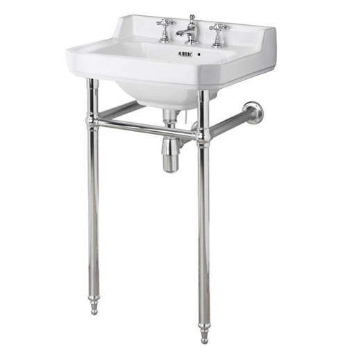 Old London Richmond Washstand With 560mm Basin (3TH, Chrome).